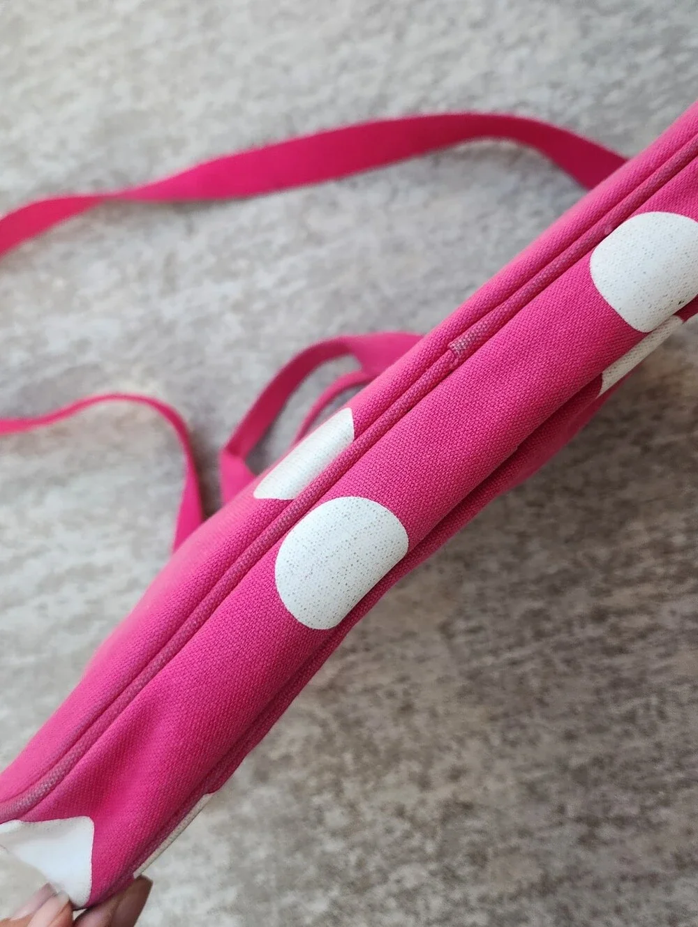 PINK Victoria's Secret Y2K Hot Pink White Polka Dot Canvas Laptop Bag Crossbody